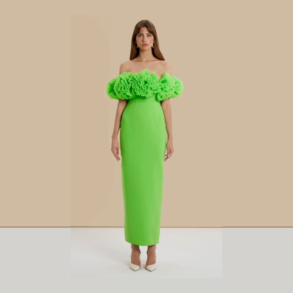 Sonya Moda | SORRENTO GOWN | Fluroescente Verde Size 8
